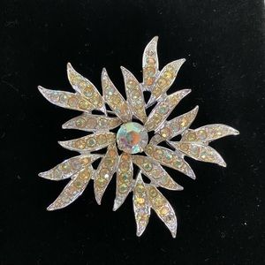 *MISSING STONE* Vintage Sarah Coventry aurora borealis brooch